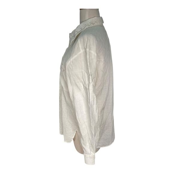 Vintage Courtenay 100% Linen Beach Light Weight Long Sleeve Size 10 Button Down - Picture 3 of 11